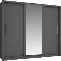 Szafa przesuwna 3D BAKU z lustrem 248 cm Szary Grafit Podstawowe