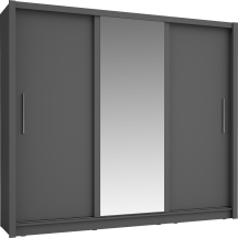 Szafa przesuwna 3D BAKU z lustrem 248 cm Szary Grafit Podstawowe
