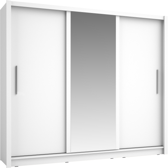 Szafa przesuwna 3D BAKU z lustrem 248 cm Biały Podstawowe