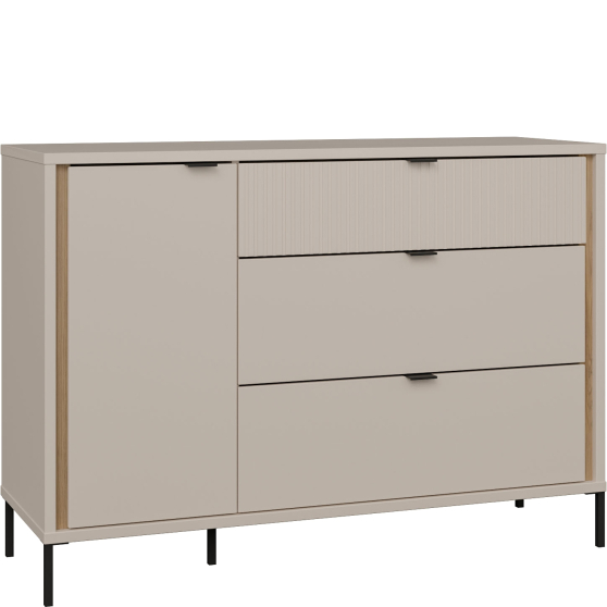 Komoda 1 drzwi 3 szuflady SVLK231-Q112 Lewa kolor Piaskowy SERAVEL Podstawowe