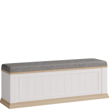 Ławka tapicerowana z pojemnikiem PNTD011-Q214 Biała PONTYPOOL Podstawowe