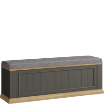 Ławka tapicerowana z pojemnikiem PNTD011-Q243 Szara PONTYPOOL Podstawowe