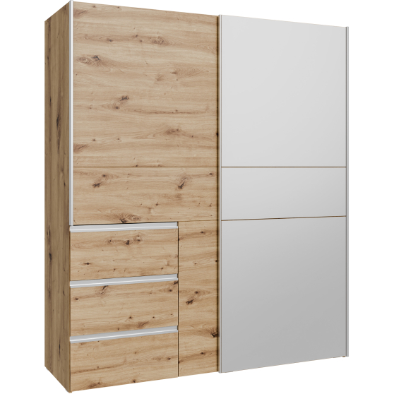 Szafa ubraniowa 2-drziowa z szufladami W2QS8233S-D78 Dąb Artisan WINN 2 Podstawowe
