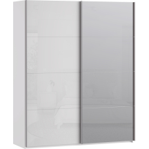 Szafa 2-drzwiowa z lustrem 170 cm SSQS82412-C04 Biały / Biały Połysk SOPHISTISPACE/SD3 Podstawowe