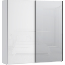 Szafa 2-drzwiowa z lustrem 200 cm SSQS32414-C04 Biały / Biały Połysk SOPHISTISPACE/SD3 Podstawowe
