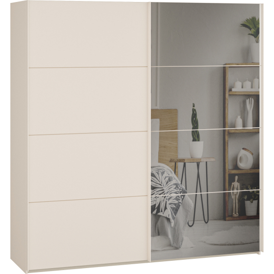 Szafa 2-drzwiowa z lustrem 200 cm SSQS32414-U60 Piaskowy SOPHISTISPACE/SD3 Podstawowe