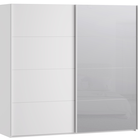 Szafa 2-drzwiowa z lustrem 220 cm SSQS92413-120 Biały SOPHISTISPACE/SD3 Podstawowe