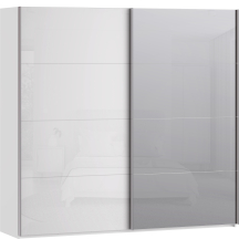 Szafa 2-drzwiowa z lustrem 220 cm SSQS92413-C04 Biały / Biały Połysk SOPHISTISPACE/SD3 Podstawowe