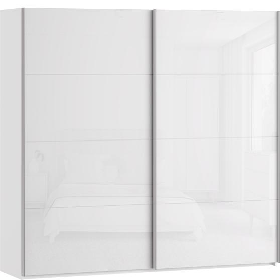 Szafa 2-drzwiowa 220 cm SSQS92411-C04 Biały / Biały Połysk SOPHISTISPACE/SD3 Podstawowe