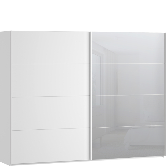 Szafa 2-drzwiowa z lustrem 270 cm SSQS12413-120 Biały SOPHISTISPACE/SD3 Podstawowe