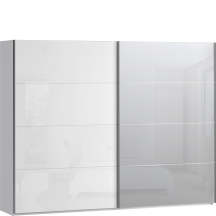 Szafa 2-drzwiowa z lustrem 270 cm SSQS12413-C04 Biały / Biały Połysk SOPHISTISPACE/SD3 Podstawowe