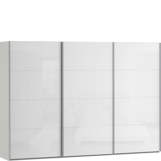 Szafa 2-drzwiowa 300 cm SSQS23411-C04 Biały / Biały Połysk SOPHISTISPACE/SD3 Podstawowe