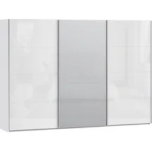Szafa 2-drzwiowa z lustrem 300 cm SSQS23412-C04 Biały / Biały Połysk SOPHISTISPACE/SD3 Podstawowe