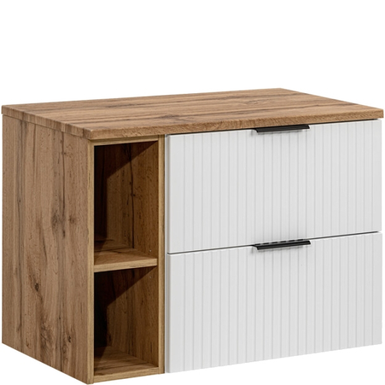 Szafka łazienkowa wisząca 80 cm z regałem ADEL WHITE Podstawowe