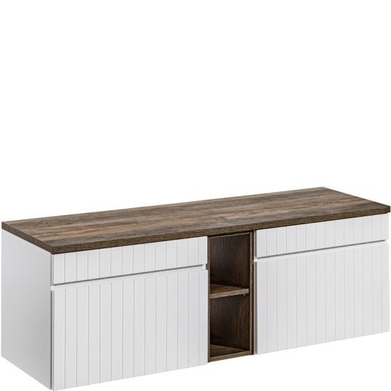 Szafki do łazienki wiszące zestaw 140 cm ICONIC WHITE Podstawowe
