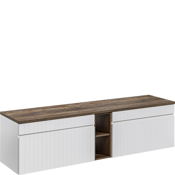 Szafki do łazienki wiszące zestaw 180 cm ICONIC WHITE Podstawowe