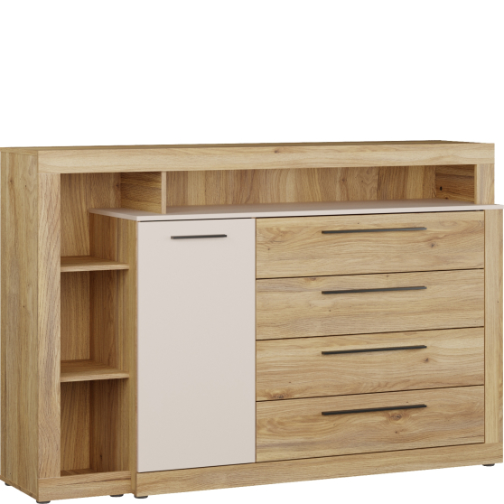 Komoda 160 cm BLQK351LT-M820 Piaskowy / Dąb Mauvella BELLEVUE Podstawowe