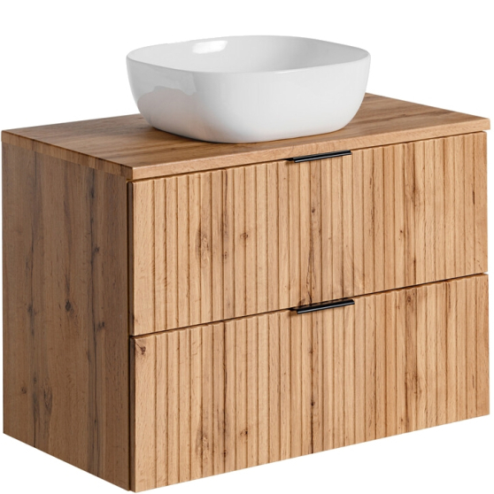 Szafka łazienkowa z umywalką i blatem 80 cm dąb ADEL OAK Podstawowe