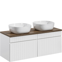 Wisząca szafka łazienkowa z umywalką 160 cm Biały Mat ICONIC WHITE Podstawowe