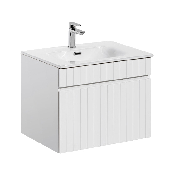 Szafka do łazienki biała wisząca z umywalką 80 cm ICONIC WHITE Podstawowe