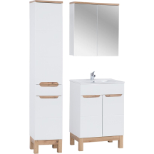 Zestaw mebli łazienkowych Bali 60 cm umywalka szafka wysoka lustro BALI WHITE Podstawowe