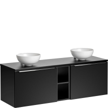 Szafka łazienkowa z umywalką wisząca 140 cm Czarny Mat SANTA FE BLACK Podstawowe