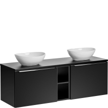 Szafka łazienkowa z umywalką wisząca 140 cm Czarny Mat SANTA FE BLACK Podstawowe