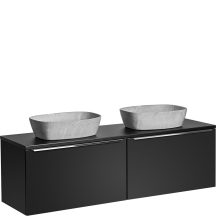 Wisząca szafka łazienkowa z umywalką 160 cm Czarny Mat SANTA FE BLACK Podstawowe