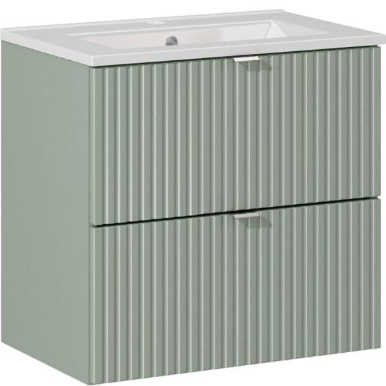 Szafka łazienkowa z umywalką 60 cm 2 szuflady LINE REED GREEN Podstawowe