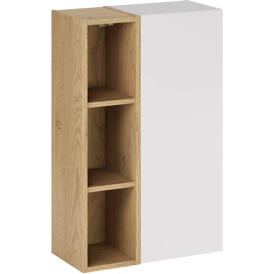 Szafka łazienkowa wisząca 1-drzwiowa z regałem 50 cm Biały Mat ASTER WHITE Podstawowe