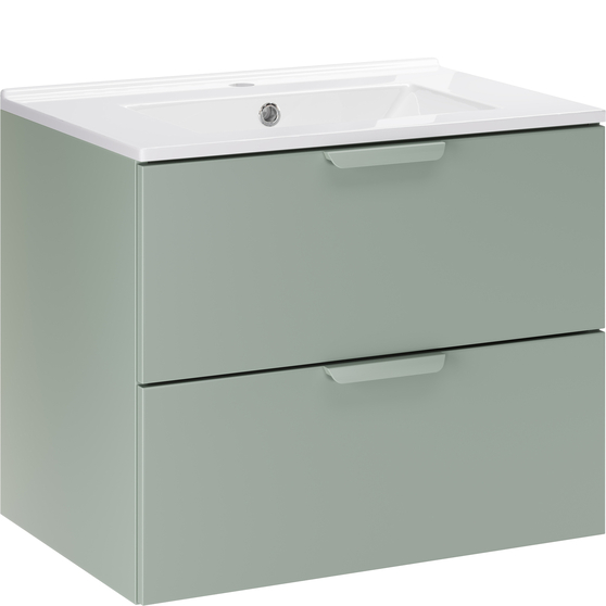 Szafka łazienkowa wisząca z umywalką 60 cm Zielony Mat ASTER GREEN Podstawowe