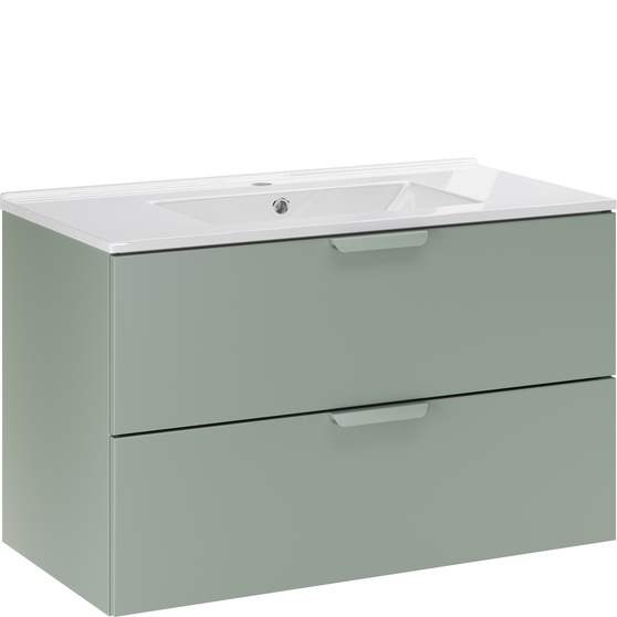 Szafka łazienkowa wisząca z umywalką 80 cm Zielony Mat ASTER GREEN Podstawowe
