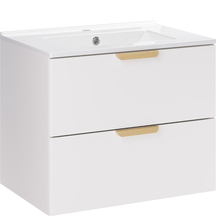 Szafka łazienkowa wisząca z umywalką 60 cm Biały Mat ASTER WHITE Podstawowe