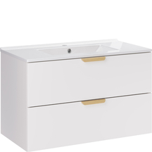 Szafka łazienkowa wisząca z umywalką 80 cm Biały Mat ASTER WHITE Podstawowe