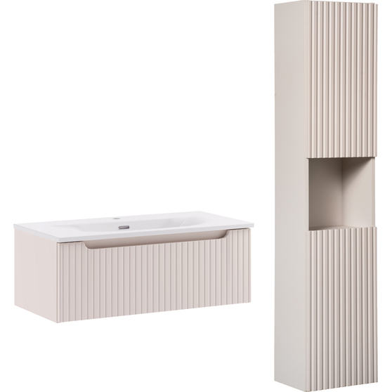 Zestaw mebli do łazienki szafka z umywalką 80 cm słupek kolor Kaszmir NOVA CASHMERE Podstawowe