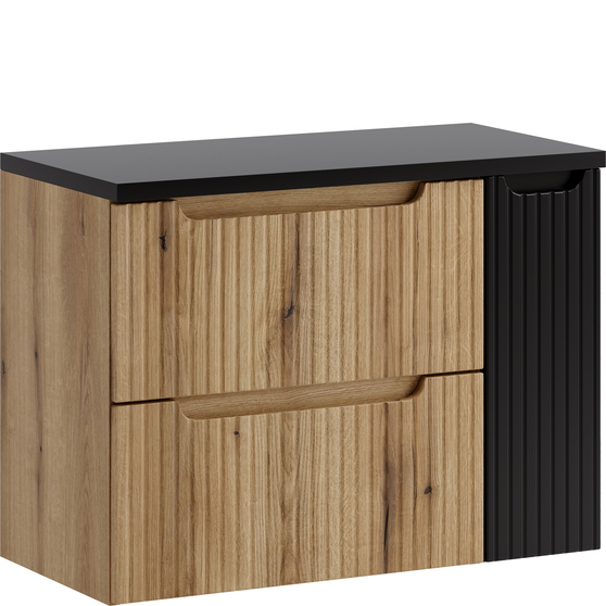 Zestaw szafek łazienkowych wiszący 80 cm Dąb Coast Evoke / Czarny NOVA COAST EVOKE Podstawowe