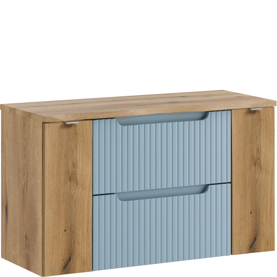 Zestaw szafek łazienkowych wiszący 100 cm z blatem Niebieski Denim NOVA DENIM Podstawowe