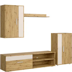 Meblościanka do salonu BENSON zestaw mebli 190 cm dąb artisan / kaszmir Podstawowe
