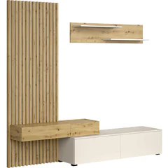 Meblościanka z lamelami CAMINO Dąb Artisan / Kaszmir Podstawowe
