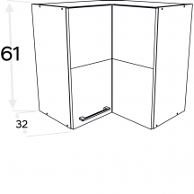 Szafka górna wisząca narożna 2 drzwi WRP60/61 KAMMONO P4 Szkic