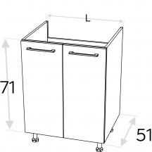 Szafka pod zlewozmywak 2 drzwi DZ… KAMMONO P4 Szkic