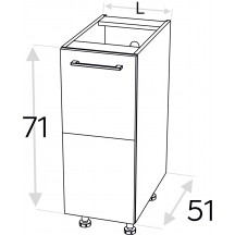 Szafka dolna stojąca 1 drzwi D… .1 KAMMONO P4 Szkic