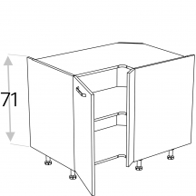 Szafka dolna stojąca narożna 2 drzwi 100 x 70 cm DRP100x70 KAMMONO F4 Szkic