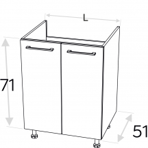 Szafka pod zlewozmywak 2 drzwi DZ… KAMMONO F4 Szkic