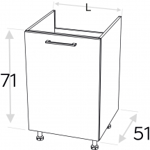 Szafka pod zlewozmywak 1 drzwi DZ… .1 KAMMONO F4 Szkic