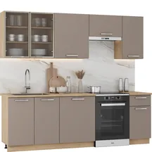 Zestaw mebli kuchennych 240 cm ALICANTE beż taupe Podstawowe
