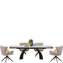 Stół rozkładany VITRUS 180-260x90x76 cm z krzesłami K-595 beż Podstawowe