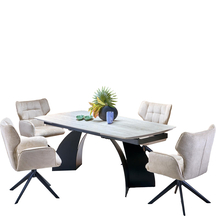 Stół rozkładany VITRUS 180-260x90x76 cm z krzesłami K-601 beż Podstawowe