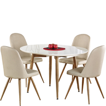 Zestaw 4 krzesła K-214 ekoskóra + stół EDWARD 120-200x100x75 Podstawowe