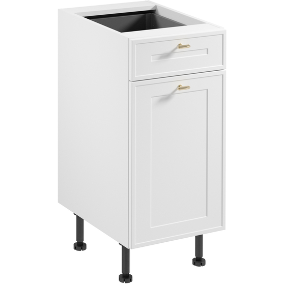 Szafka dolna stojąca 1 drzwi 1 szuflada 40 cm D40S1 SORENTO BIAŁY / BIAŁA RAMKA Podstawowe